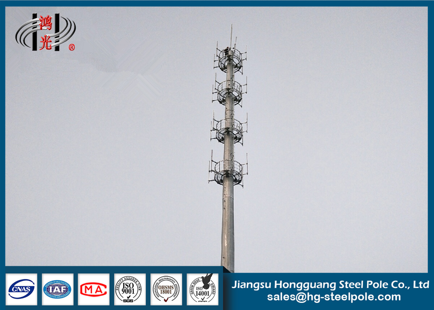 Polygonale HDG-Telekommunikations-Türme mit kurzem Bau-Zyklus für den Rundfunk